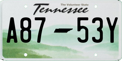 TN license plate A8753Y