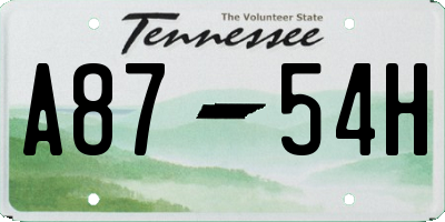 TN license plate A8754H