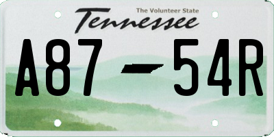 TN license plate A8754R
