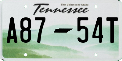 TN license plate A8754T