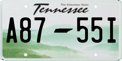 TN license plate A8755I