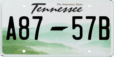 TN license plate A8757B