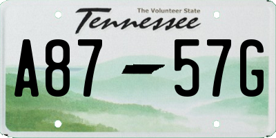 TN license plate A8757G