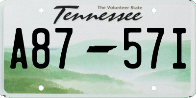 TN license plate A8757I