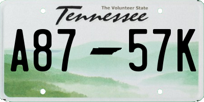 TN license plate A8757K