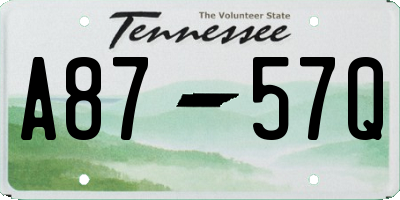 TN license plate A8757Q