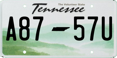 TN license plate A8757U
