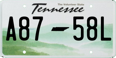 TN license plate A8758L