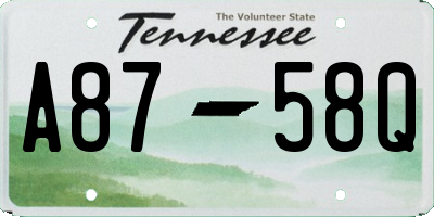 TN license plate A8758Q