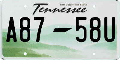 TN license plate A8758U