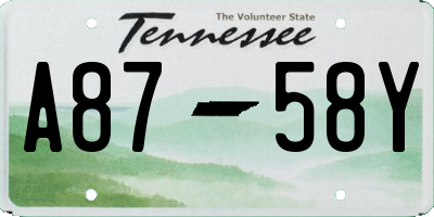 TN license plate A8758Y