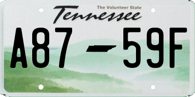 TN license plate A8759F