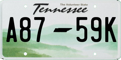 TN license plate A8759K