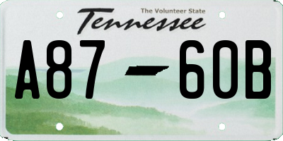 TN license plate A8760B