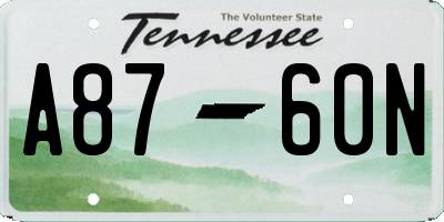 TN license plate A8760N