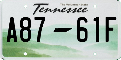 TN license plate A8761F