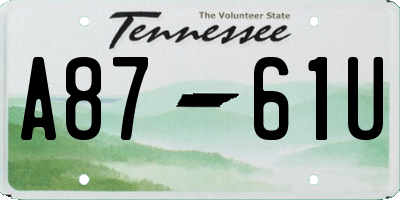 TN license plate A8761U