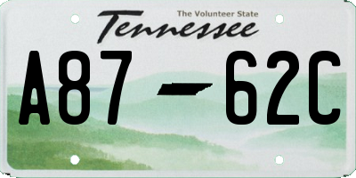 TN license plate A8762C