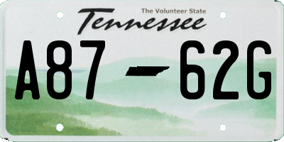TN license plate A8762G