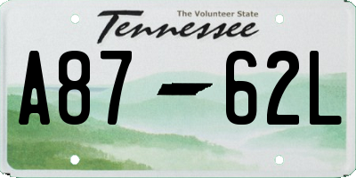 TN license plate A8762L