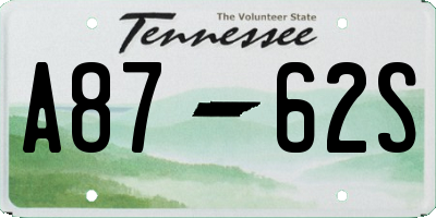 TN license plate A8762S