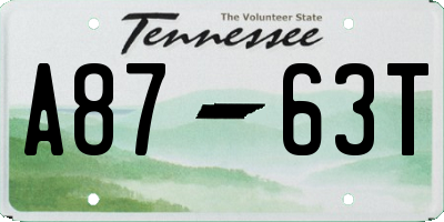 TN license plate A8763T