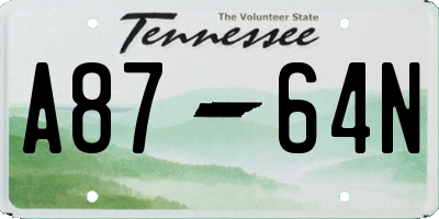 TN license plate A8764N
