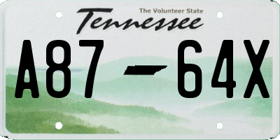 TN license plate A8764X