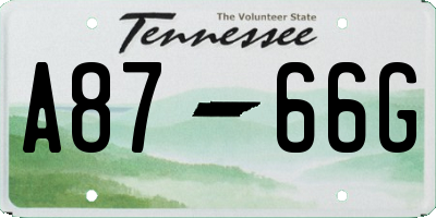 TN license plate A8766G