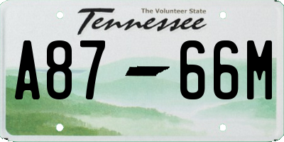 TN license plate A8766M