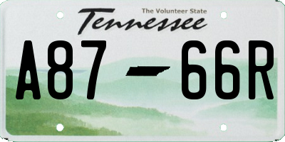 TN license plate A8766R