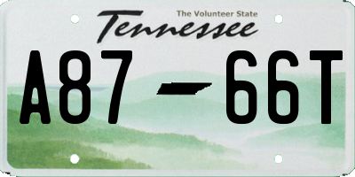 TN license plate A8766T