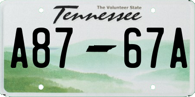 TN license plate A8767A