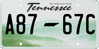 TN license plate A8767C