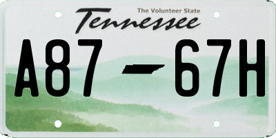 TN license plate A8767H