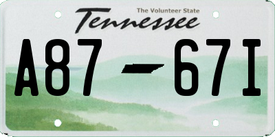 TN license plate A8767I