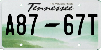 TN license plate A8767T