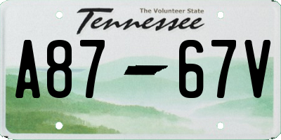 TN license plate A8767V