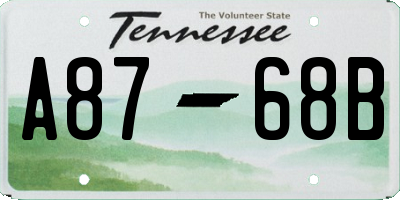 TN license plate A8768B