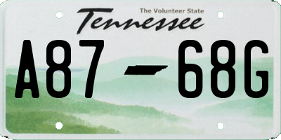TN license plate A8768G