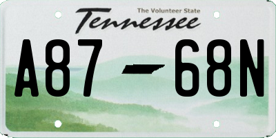 TN license plate A8768N