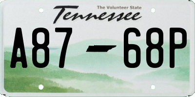 TN license plate A8768P