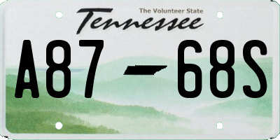 TN license plate A8768S