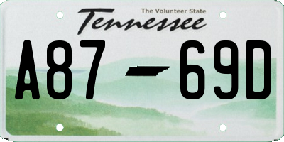 TN license plate A8769D