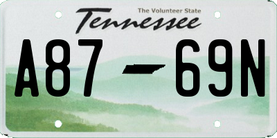 TN license plate A8769N