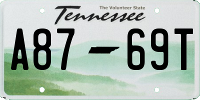 TN license plate A8769T