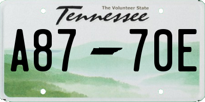 TN license plate A8770E