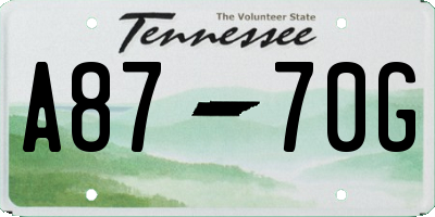 TN license plate A8770G