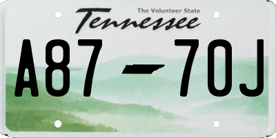 TN license plate A8770J
