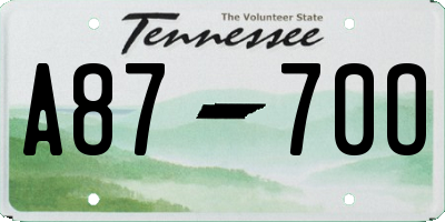 TN license plate A8770O